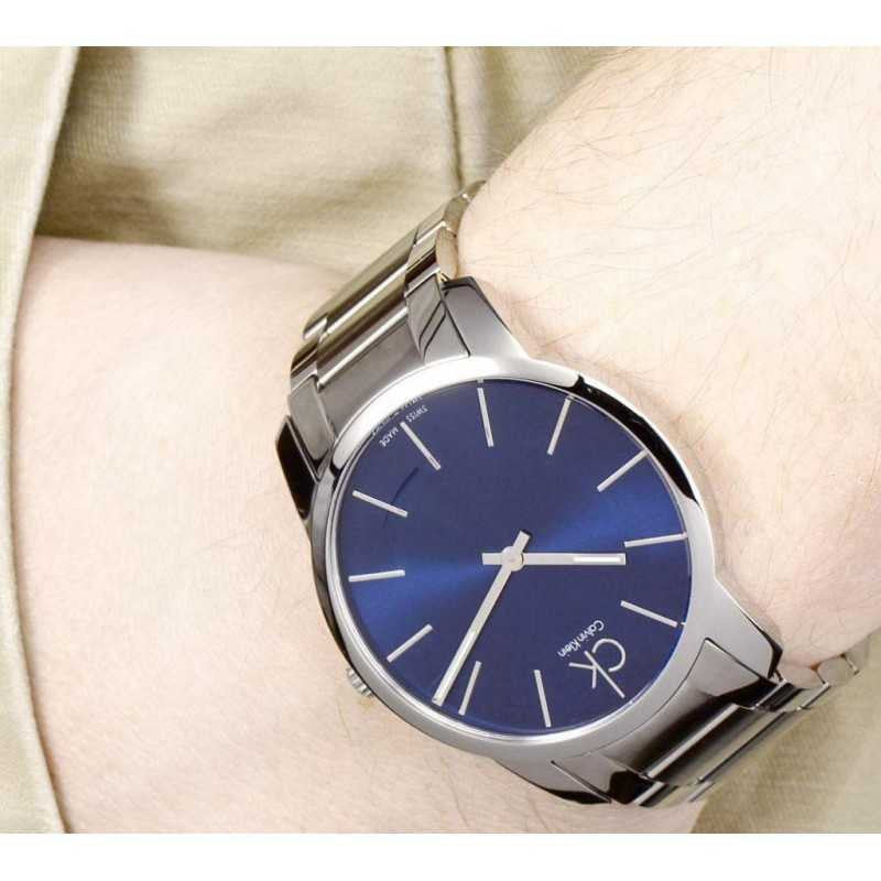 Calvin Klein City Blue Dial Silver Steel Strap Watch for Men - K2G2G14N Watches Calvin Klein   