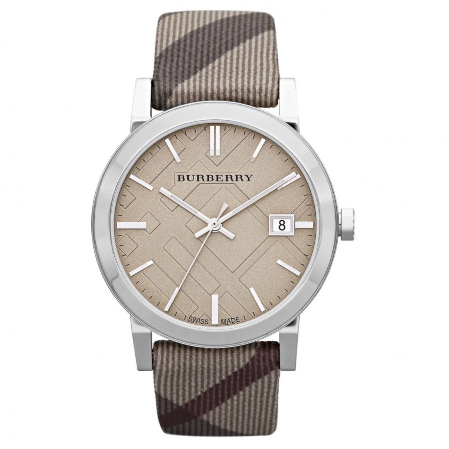 Burberry The City Nova Beige Dial Textured Leather Strap Watch for Women - BU9023 Watches Burberry   