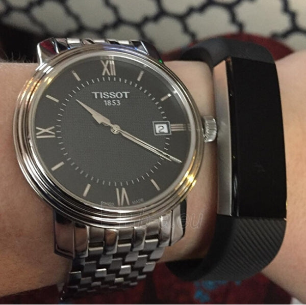 Tissot T Classic Bridgeport Black Dial Silver Steel Strap Watch For Men - T097.410.11.058.00 Watches Tissot   