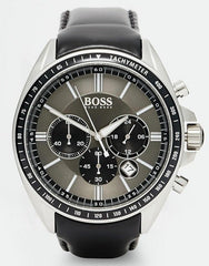 Hugo Boss Contemporary Sport Driver Black Dial Black Leather Strap Watch for Men - 1513085 Watches Hugo Boss   