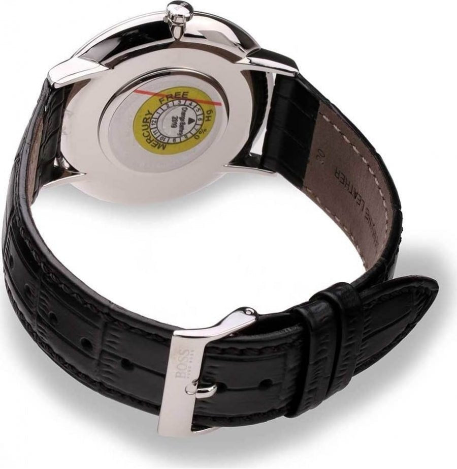 Hugo Boss Jackson Black Dial Black Leather Strap Watch for Men - 1513369 Watches Hugo Boss   