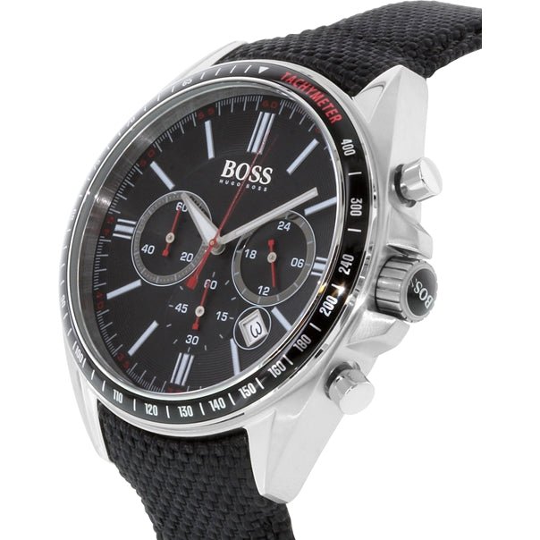 Hugo Boss Driver Black Dial Black Nylon Strap Watch for Men -1513087 Watches Hugo Boss   