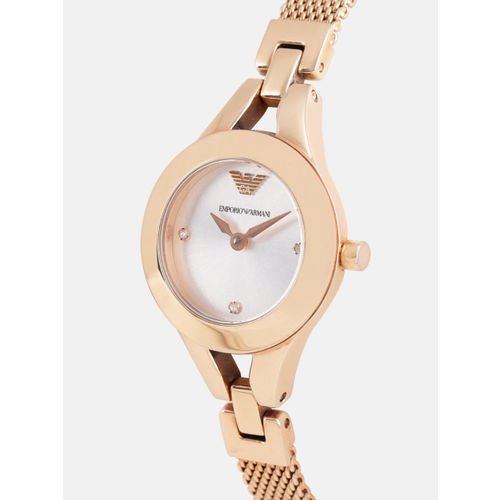 Emporio Armani Chiara Silver Dial Rose Gold Stainless Steel Watch For Women - AR7362 Watches Emporio Armani   