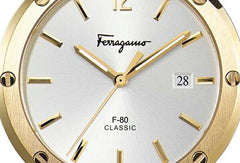 Salvatore Ferragamo Classic White Dial Brown Leather Strap Watch for Men - SFDT00819 Watches Salvatore Ferragamo   