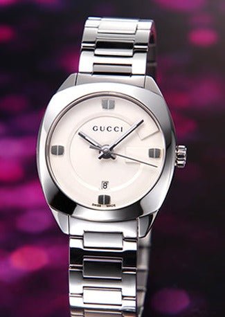 Gucci GG2570 White Dial Silver Steel Strap Watch For Women - YA142502 Watches Gucci   