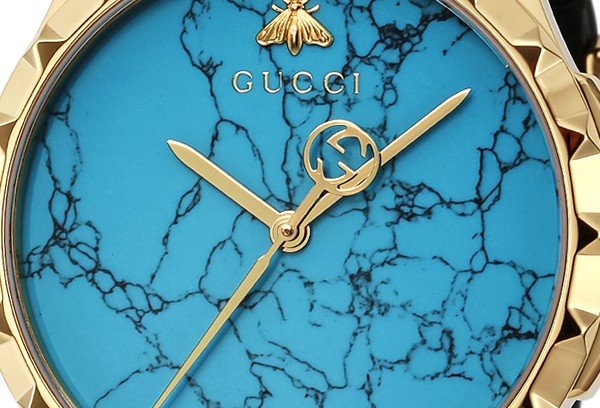 Gucci G Timeless Turquoise Blue Dial Black Leather Strap Watch For Men - YA126462 Watches Gucci   