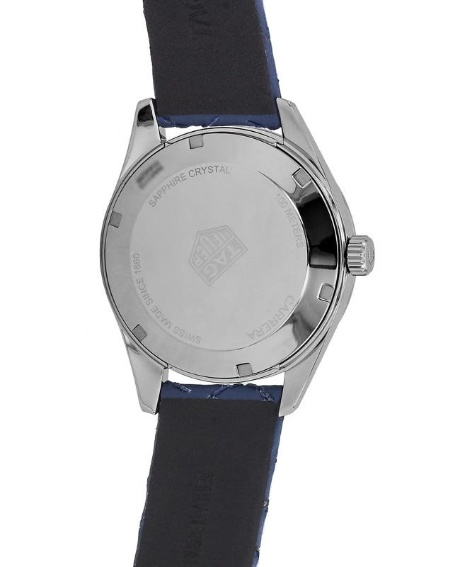 Tag Heuer Carrera Quartz 39mm Blue Dial Blue Calfskin Strap Watch for Women - WAR1112.FC6391 Watches Tag Heuer   