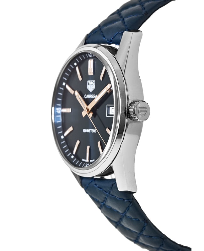 Tag Heuer Carrera Quartz 39mm Blue Dial Blue Calfskin Strap Watch for Women - WAR1112.FC6391 Watches Tag Heuer   