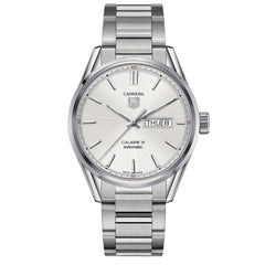 Tag Heuer Carrera Calibre 5 Automatic 41mm White Dial Silver Steel Strap Watch for Men - WAR201B.BA0723 Watches Tag Heuer   