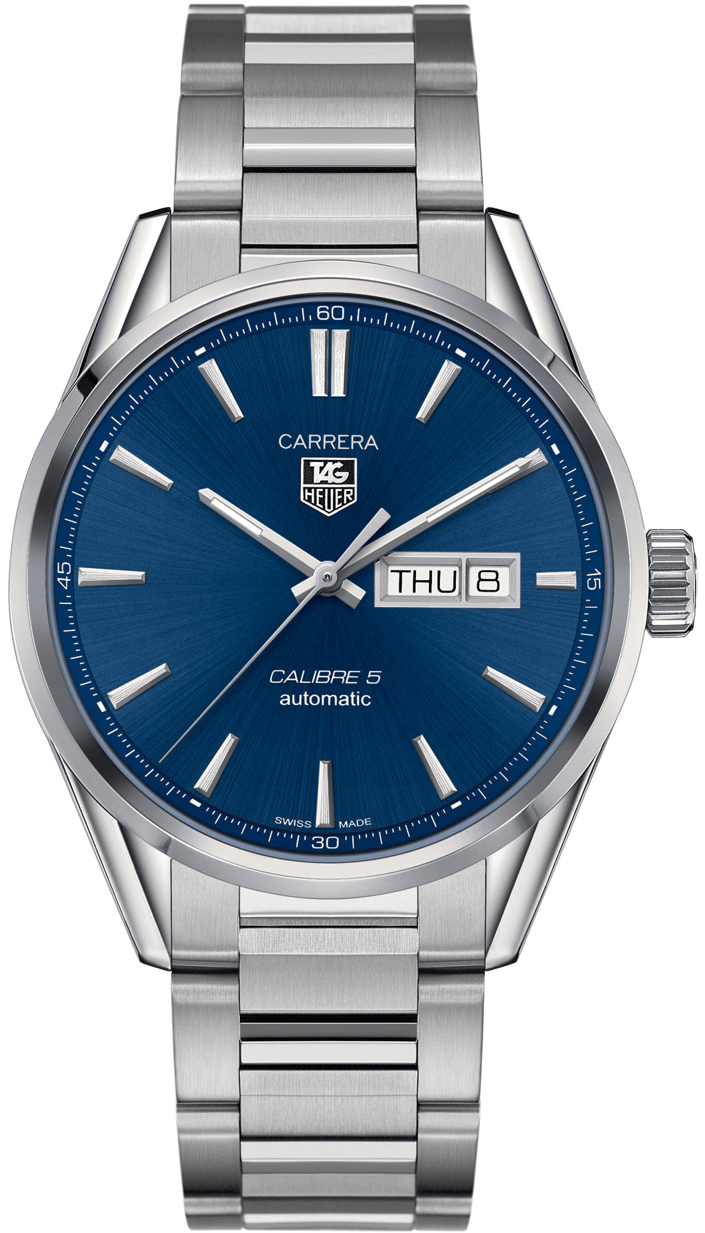 Tag Heuer Carrera Automatic 41mm Blue Dial Silver Steel Strap Watch for Men - WAR201E.BA0723 Watches Tag Heuer   