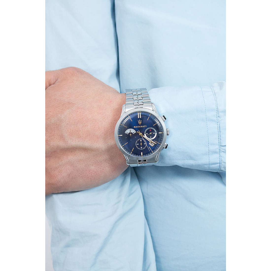 Maserati Ricordo Chronograph Blue Dial Stainless Steel 42mm Watch For Men - R8873633001 Watches Maserati   