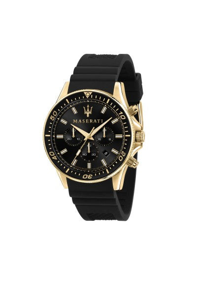 Maserati SFIDA Chronograph Black Dial Rubber Strap Watch For Men - R8871640001 Watches Maserati   