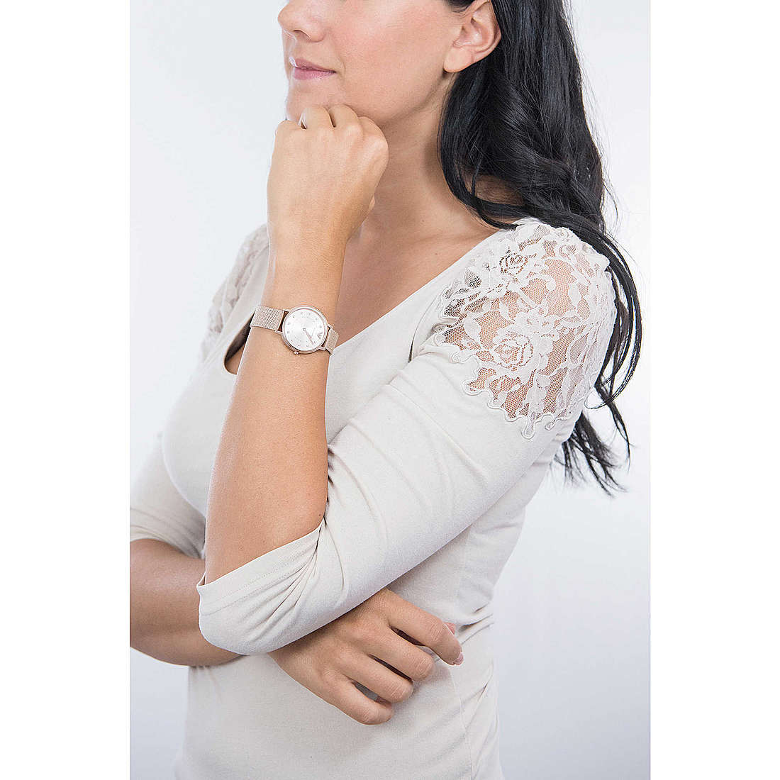 Emporio Armani Pink Dial Pink Mesh Bracelet Watch For Women - AR11129 Watches Emporio Armani   