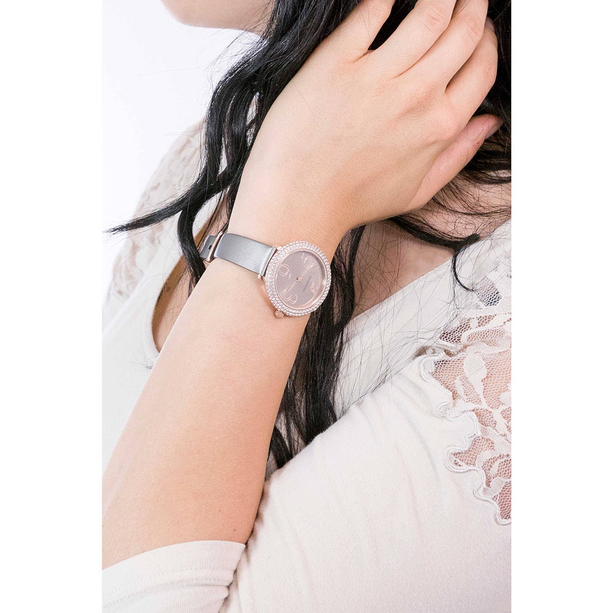 Swarovski Crystal Frost Grey Dial Grey Leather Strap Watch for Women - 5484067 Watches Swarovski   