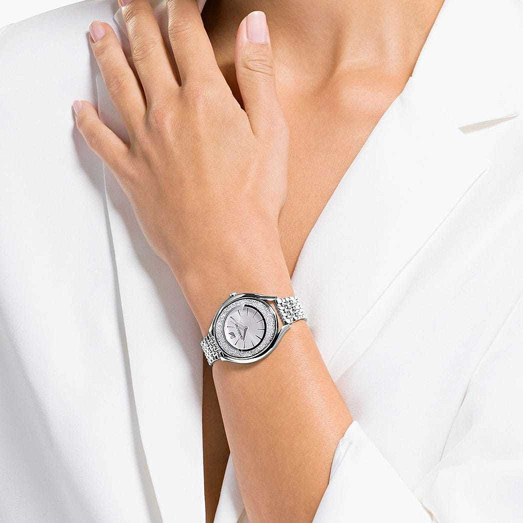 Swarovski Crystalline Aura Silver Dial Silver Steel Strap Watch for Women - 5519462 Watches Swarovski   