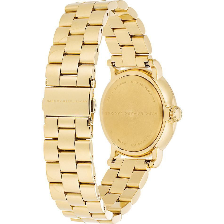 Marc Jacobs Baker White Dial Gold Stainless Steel Strap Watch for Women - MBM3243 Watches Marc Jacobs   