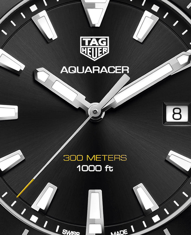 Tag Heuer Aquaracer 40mm Quartz Black Dial Black Rubber Strap Watch for Men -  WAY101A.FT6141 Watches Tag Heuer   