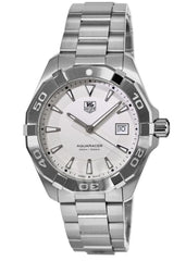 Tag Heuer Aquaracer 41mm Quartz White Dial Silver Steel Strap Watch for Men - WAY1111.BA0928 Watches Tag Heuer   