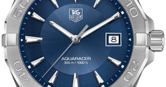 Tag Heuer Aquaracer 41mm Quartz Blue Dial Silver Steel Strap Watch for Men - WAY1112.BA0928 Watches Tag Heuer   