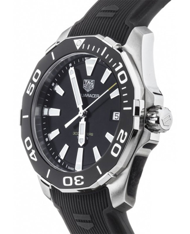 Tag Heuer Aquaracer Black Dial Black Rubber Strap Watch for Men - WAY111A.FT6151 Watches Tag Heuer   