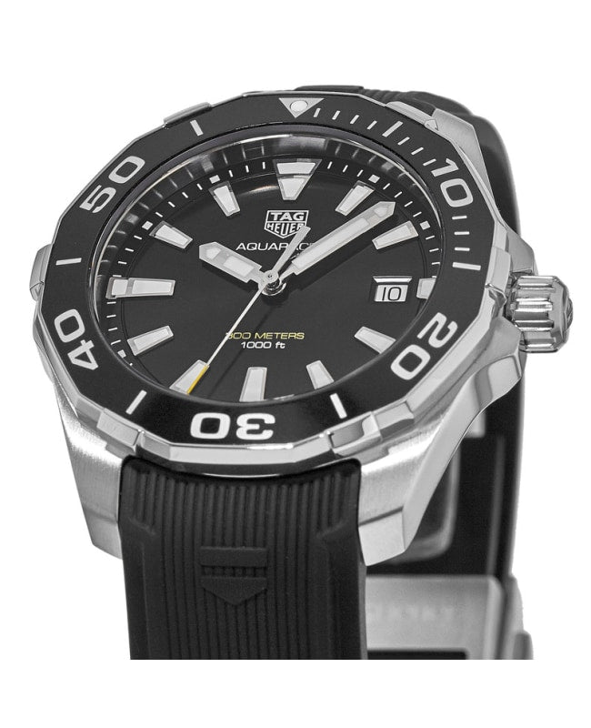 Tag Heuer Aquaracer Black Dial Black Rubber Strap Watch for Men - WAY111A.FT6151 Watches Tag Heuer   