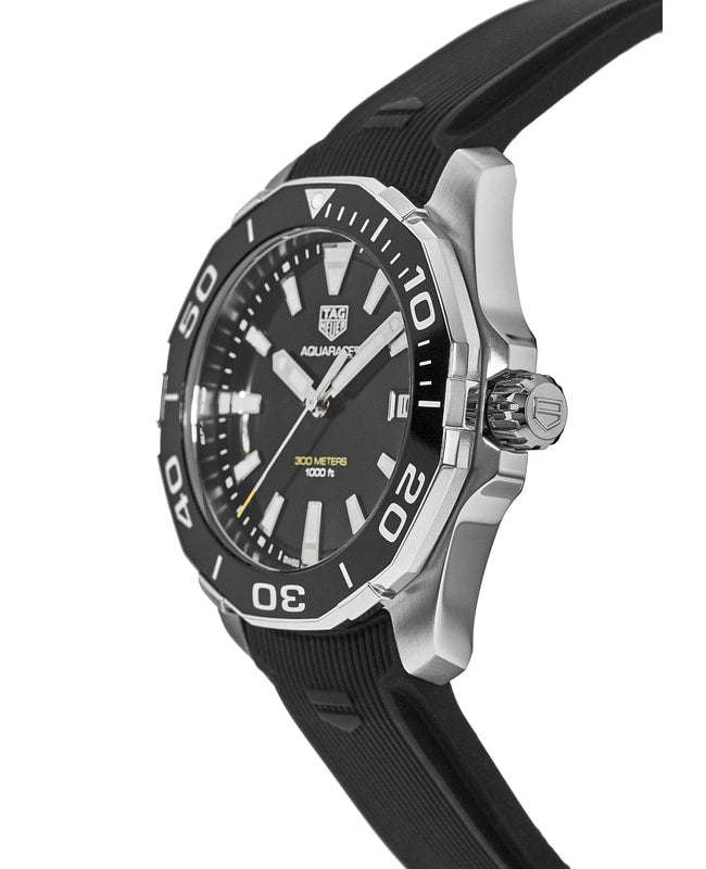 Tag Heuer Aquaracer Black Dial Black Rubber Strap Watch for Men - WAY111A.FT6151 Watches Tag Heuer   