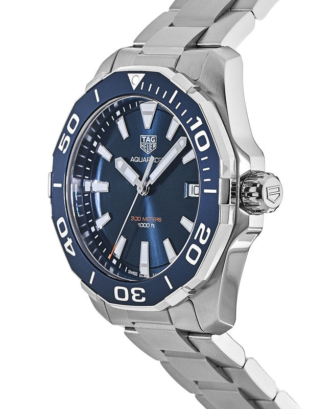 Tag Heuer Aquaracer Blue Dial Quartz Blue Dial Silver Steel Strap Watch for Men - WAY111C.BA0928 Watches Tag Heuer   