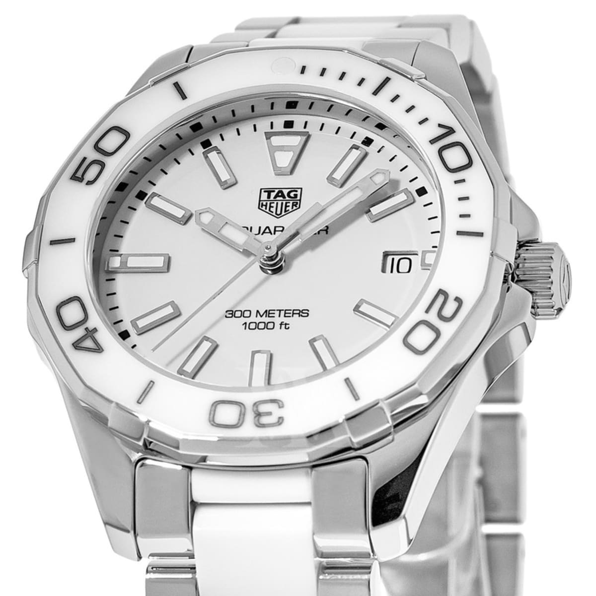 Tag Heuer Aquaracer Quartz 35mm White Dial Two Tone Steel Strap Watch Women - WAY131B.BA0914 Watches Tag Heuer   