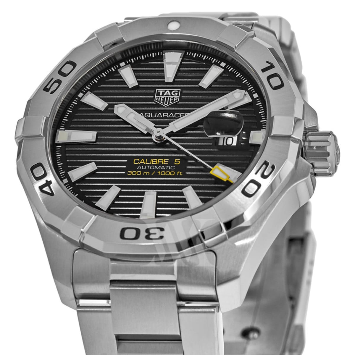 Tag Heuer Aquaracer Automatic Black Dial Silver Steel Strap Watch for Men - WAY2010.BA0927 Watches Tag Heuer   