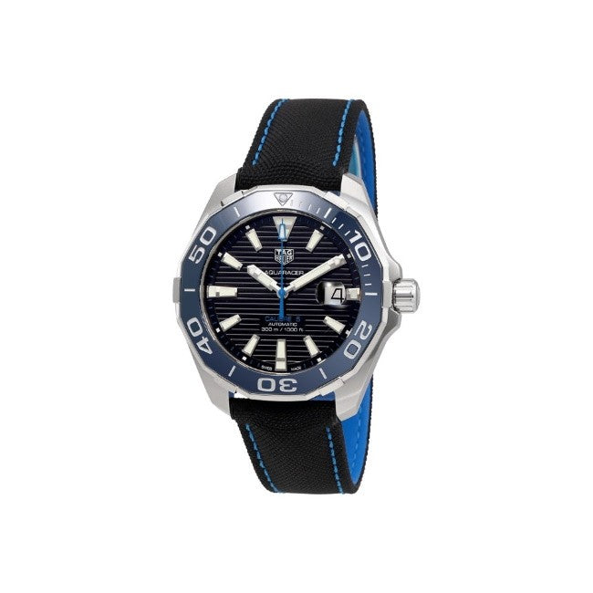 Tag Heuer Aquaracer Calibre 5 Automatic Black Dial Black Nylon Strap Watch for Men - WAY201C.FC6395 Watches Tag Heuer   