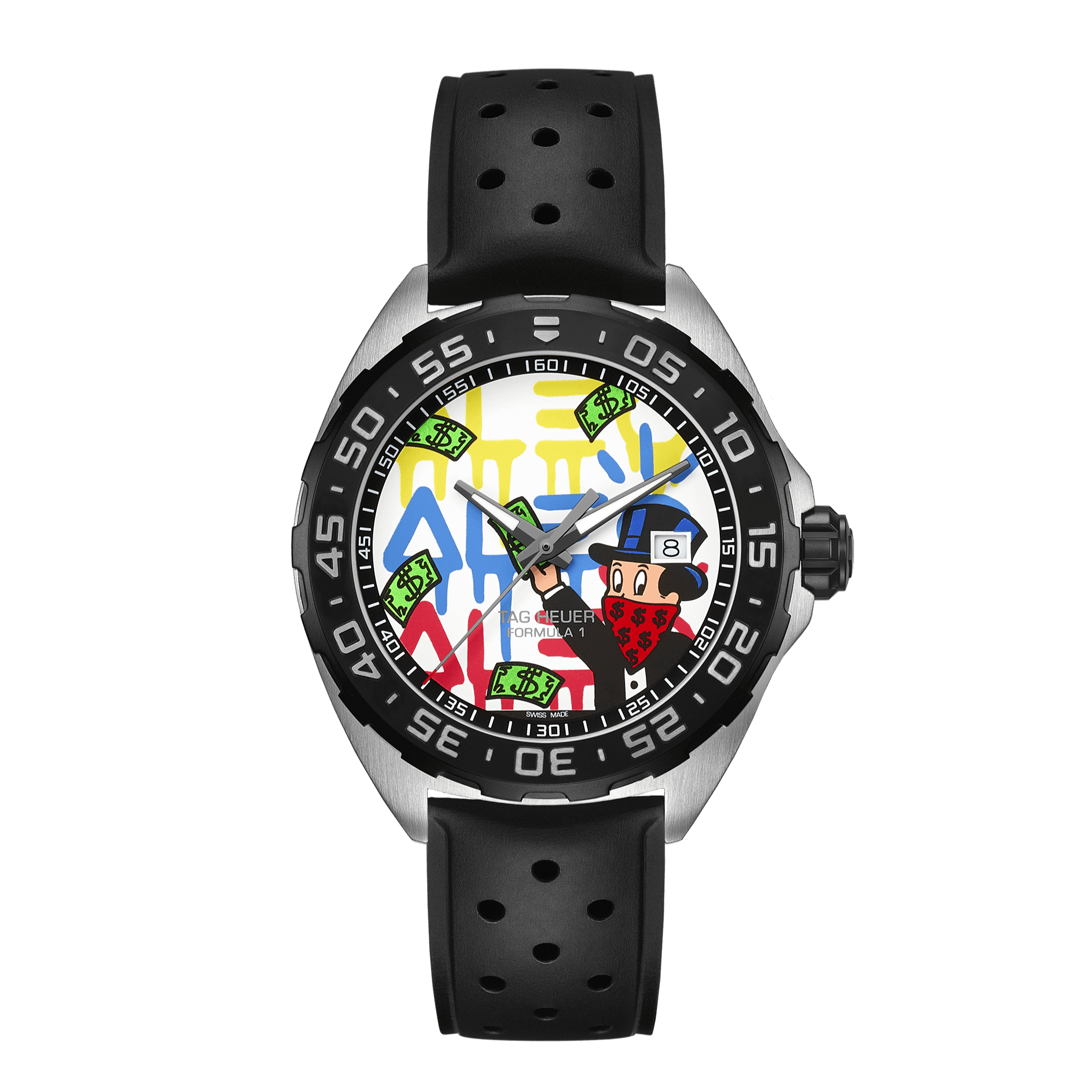 Tag Heuer Formula 1 Alec Monopoly Special Edition Black Rubber Strap Watch for Men - WAZ1119.FT8023 Watches Tag Heuer   