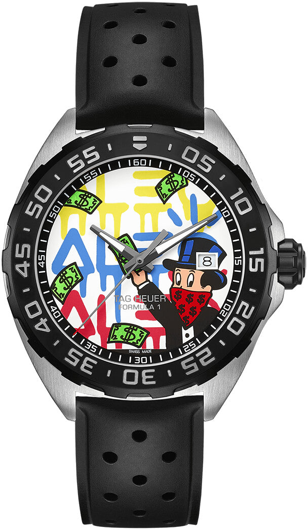 Tag Heuer Formula 1 Alec Monopoly Special Edition Black Rubber Strap Watch for Men - WAZ1119.FT8023 Watches Tag Heuer   