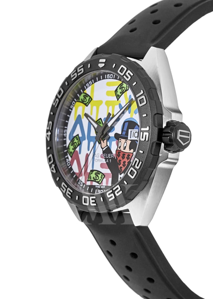 Tag Heuer Formula 1 Alec Monopoly Special Edition Black Rubber Strap Watch for Men - WAZ1119.FT8023 Watches Tag Heuer   