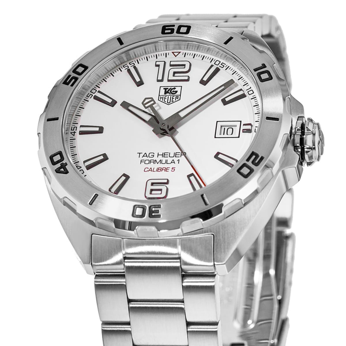 Tag Heuer Formula 1 Calibre 5 Automatic White Dial Silver Steel Strap Watch for Men - WAZ2114.BA0875 Watches Tag Heuer   