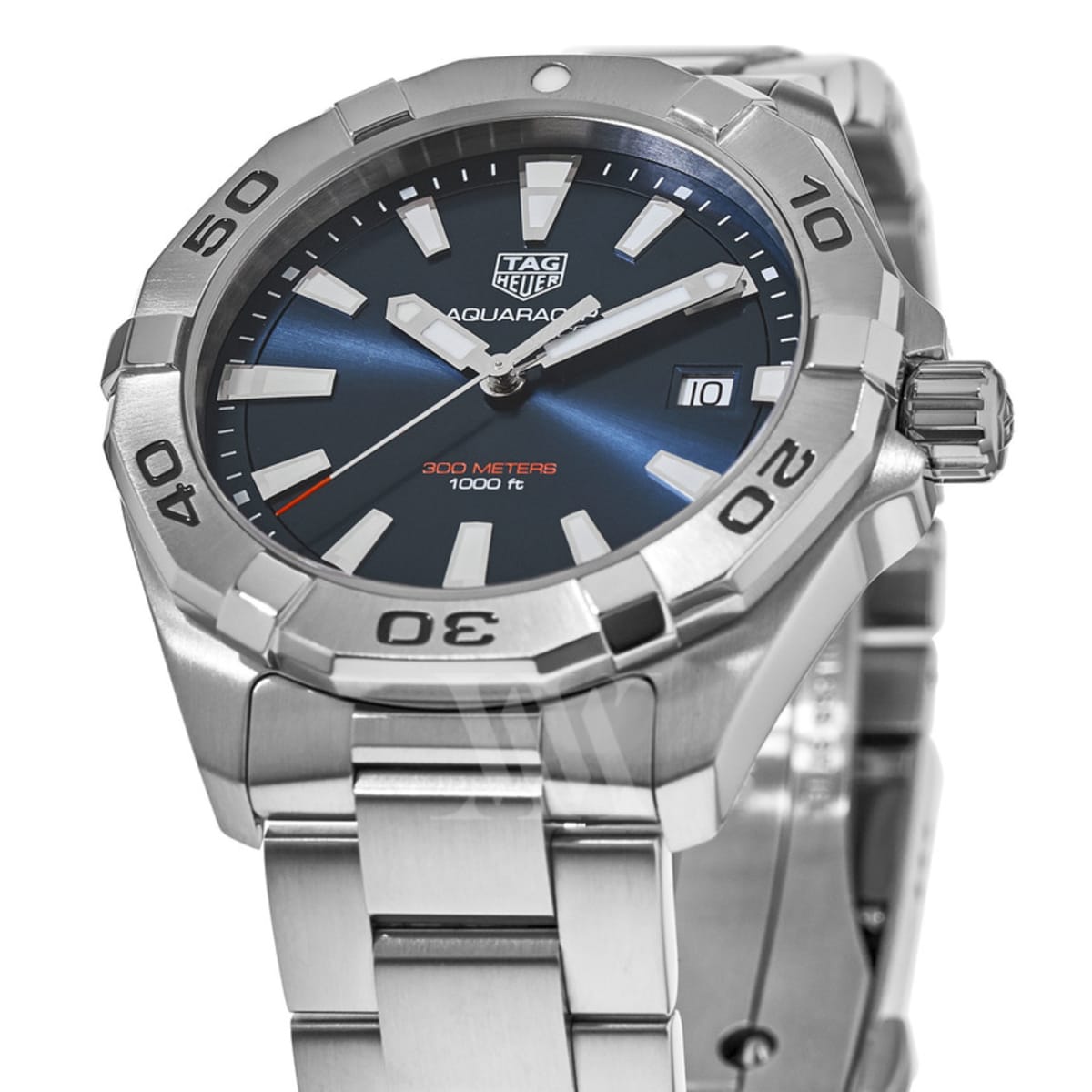 Tag Heuer Aquaracer Silver Stainless Steel Blue Dial Silver Steel Strap Watch for Men - WBD1112.BA0928 Watches Tag Heuer   