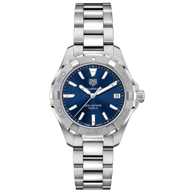 Tag Heuer Aquaracer Quartz 32mm Blue Dial Silver Steel Strap Watch for Women - WBD1312.BA0740 Watches Tag Heuer   