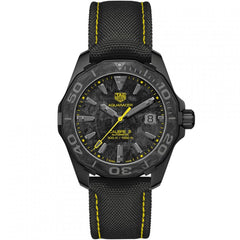 Tag Heuer Aquaracer Calibre 5 Black NATO Strap Carbon Dial Watch for Men - WBD218B.FC6446 Watches Tag Heuer   