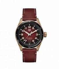 Tag Heuer Autavia Calibre 5 Chinese New Year Maroon Dial Maroon Leather Strap Watch for Men - WBE5193.FC8300 Watches Tag Heuer   