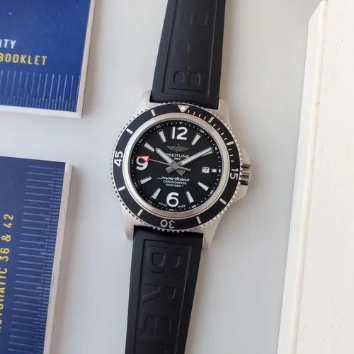 Breitling Superocean II 44mm Black Dial Black Rubber Strap Watch for Men - A17367D71B1S2 Watches Breitling   