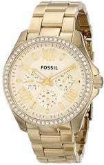 Fossil Cecile Chronograph Gold Dial Gold Steel Strap Watch for Women - AM4482 Watches Fossil   