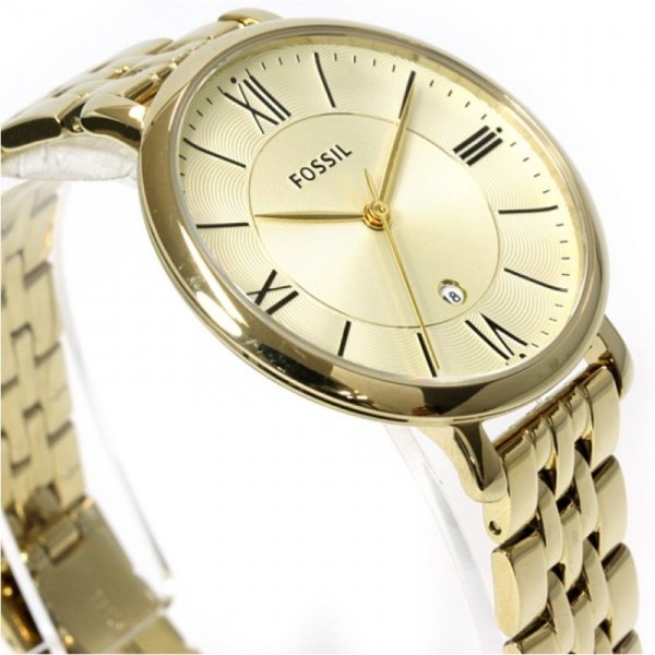 Fossil Jacqueline White Dial Gold Steel Strap Watch for Women - ES3434 Watches Fossil   