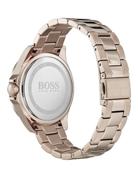 Hugo Boss Premiere Rose Gold Dial with DIamonds Rose Gold Steel Strap Watch for Women - 1502443 Watches Hugo Boss   