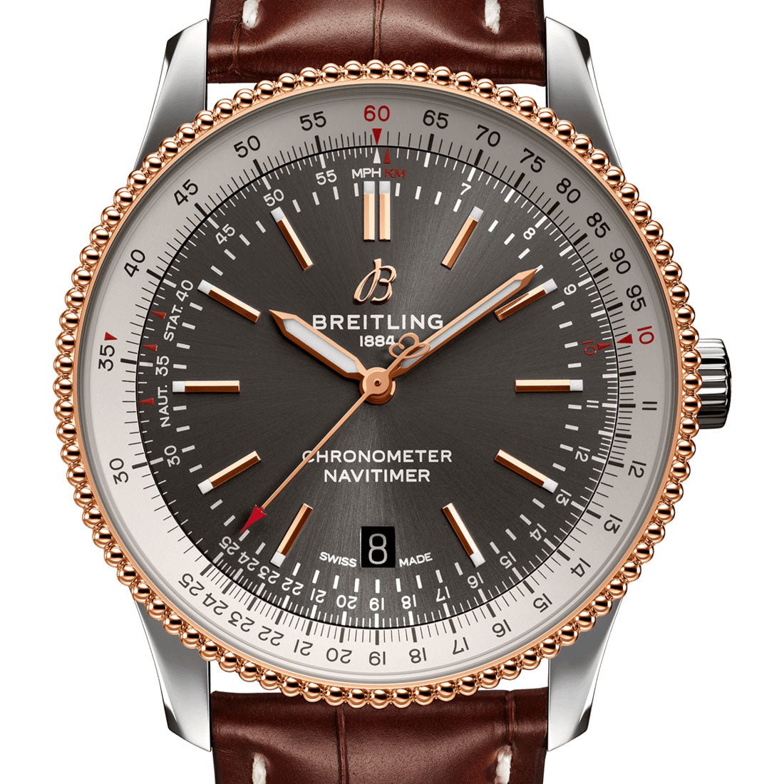 Breitling Navitimer 1 Automatic 41mm Brown Dial Brown Leather Strap Mens Watch - U17326211M1P2 Watches Breitling   