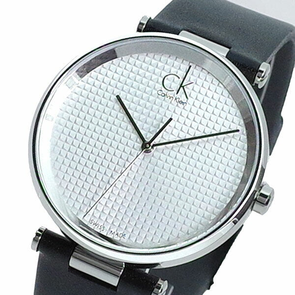 Calvin Klein Sight Silver Dial Black Leather Strap Watch for Men - K1S21120 Watches Calvin Klein   