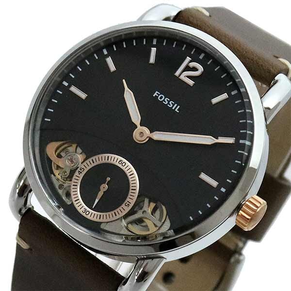 Fossil The Commuter Twist Black Dial Brown Leather Strap Watch for Men -  ME1165 Watches Fossil   