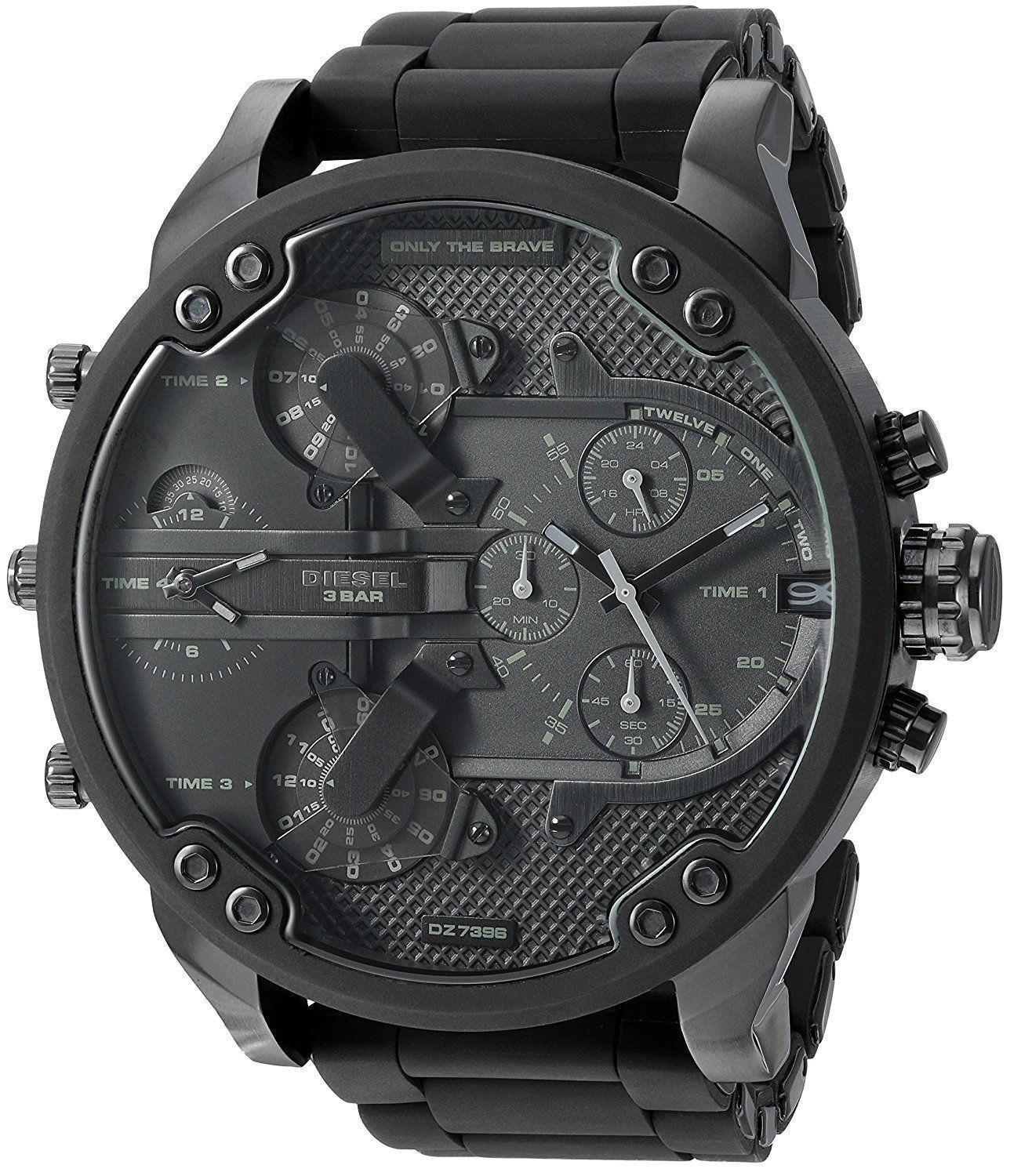 Diesel Mr Daddy 2.0 Chronograph Black Dial Black Stainless Steel Watch For Men - DZ7396 Watches Diesel   