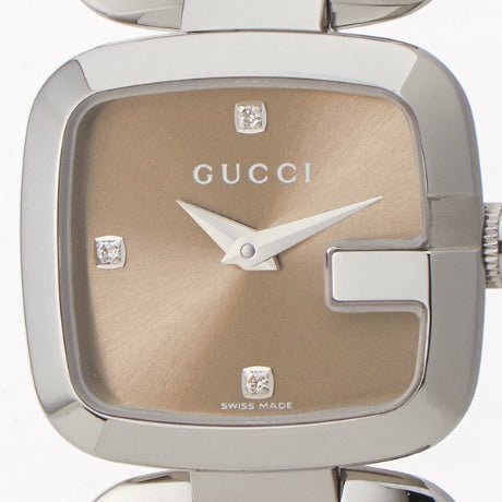 Gucci G Gucci Brown Dial Silver Steel Strap Watch For Women - YA125503 Watches Gucci   