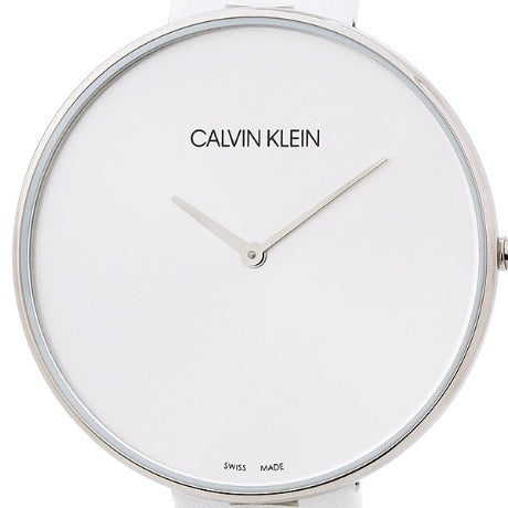 Calvin Klein Full Moon White Dial White Leather Strap Watch for Women - K8Y231L6 Watches Calvin Klein   