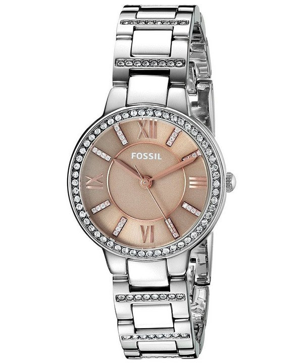 Fossil Virginia Taupe Dial Silver Steel Strap Watch for Women - ES4147 Watches Fossil   