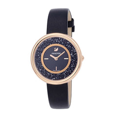 Swarovski Crystalline Pure Black Dial Black Leather Strap Watch for Women - 5275043 Watches Swarovski   